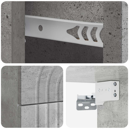 Mobiletto da notte a muro con cassetto 2 pcs Grigio Cemento | homemem39