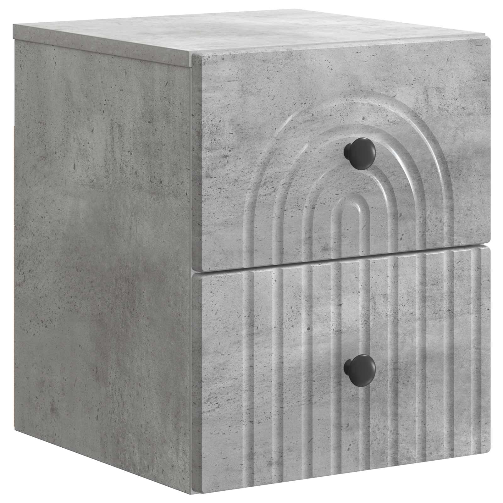 Mobiletto da notte a muro con cassetto 2 pcs Grigio Cemento | homemem39