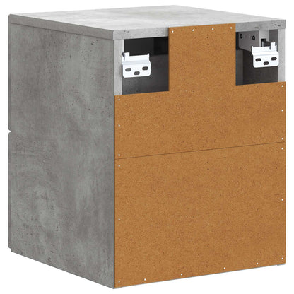 Mobiletto da notte a muro con cassetto 2 pcs Grigio Cemento | homemem39