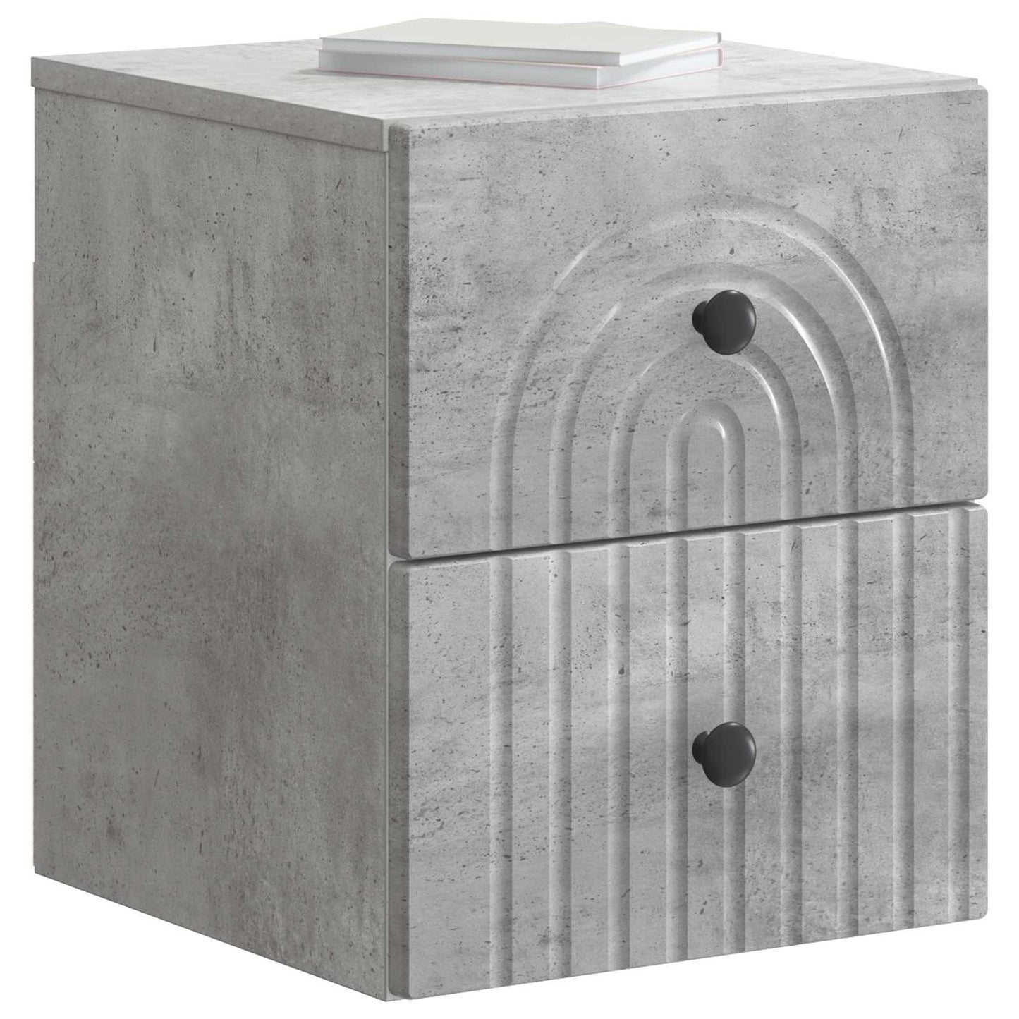 Mobiletto da notte a muro con cassetto 2 pcs Grigio Cemento | homemem39