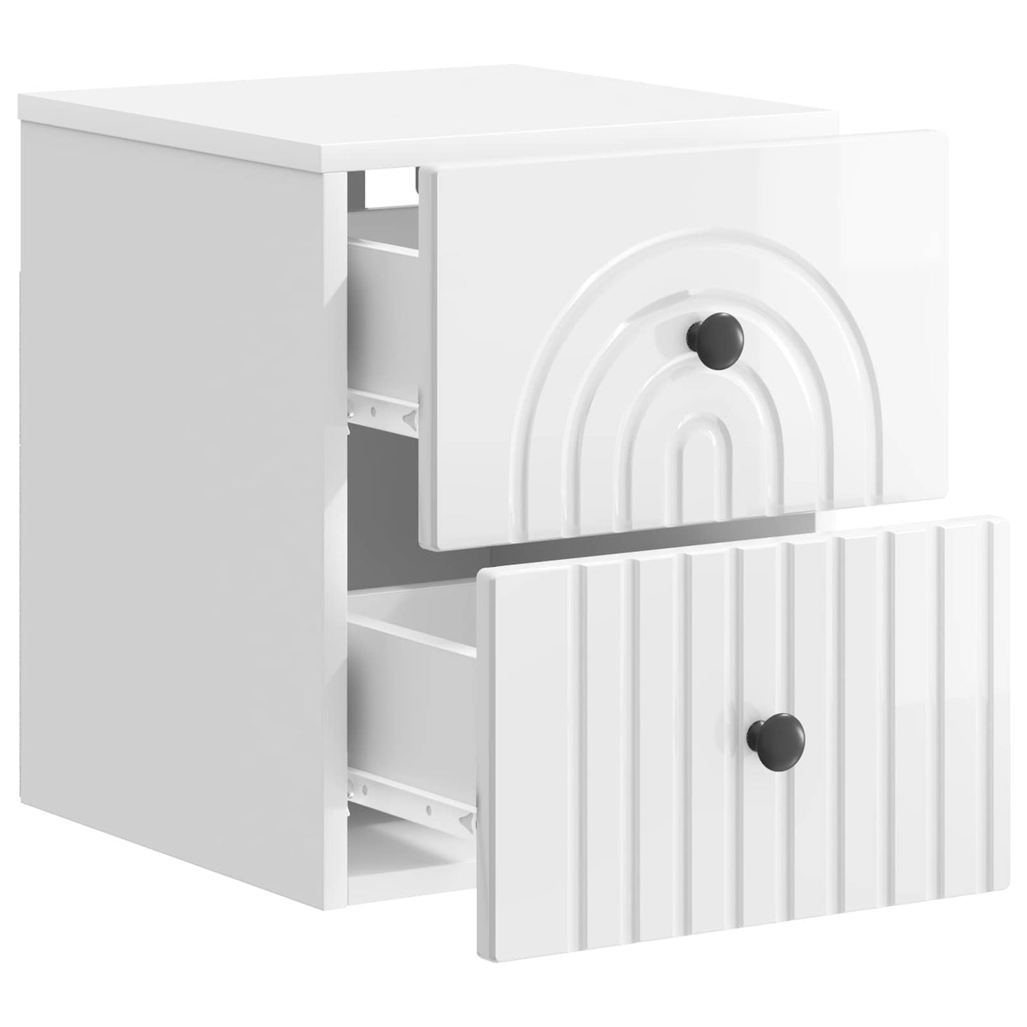 Mobiletto da notte a muro Bianco Lucido 33 x 34,5 x 40 cm | homemem39