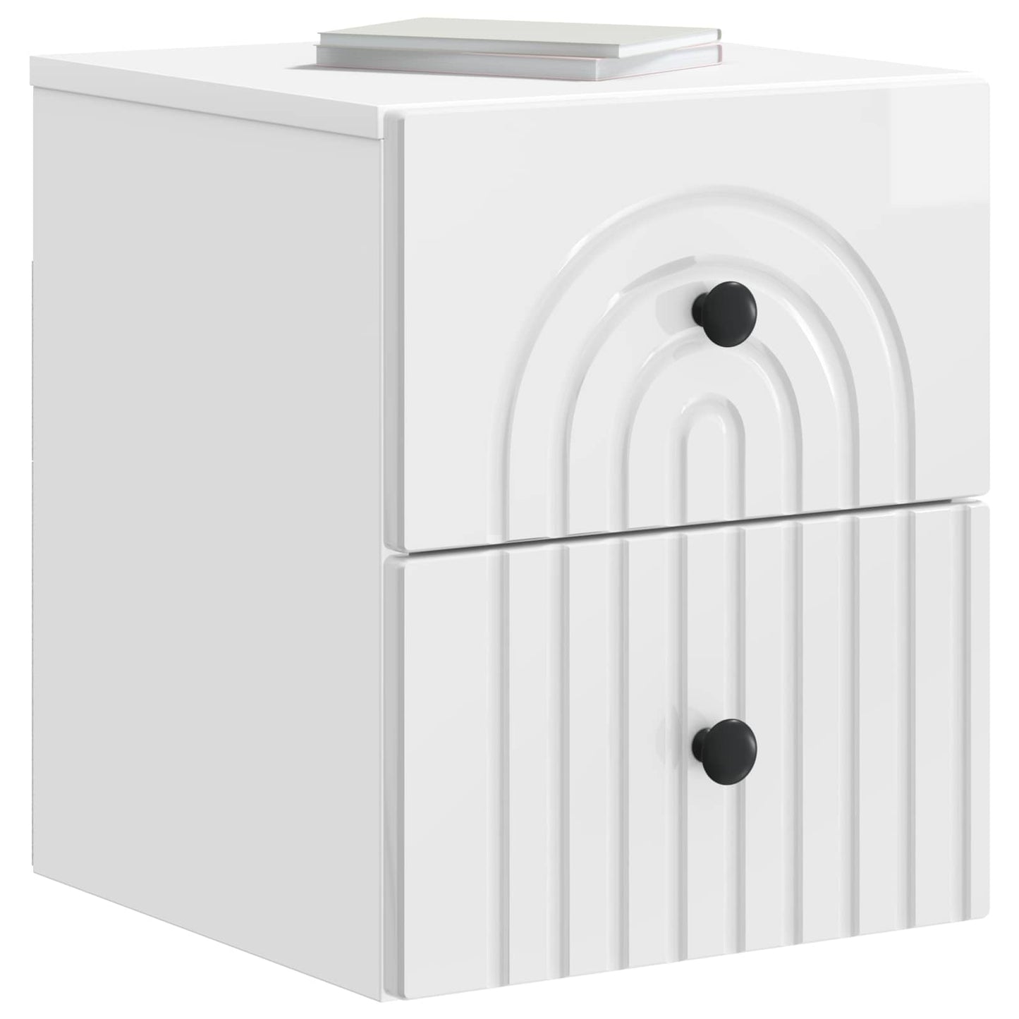 Mobiletto da notte a muro Bianco Lucido 33 x 34,5 x 40 cm | homemem39