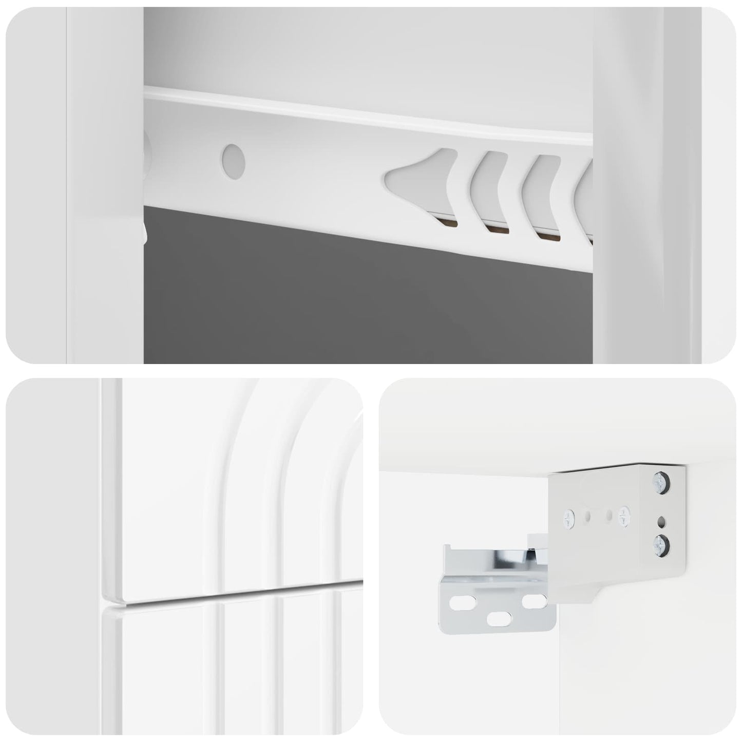 Mobiletto da notte a muro 2 pcs Bianco Lucido 33 x 34,5 x 40 cm | homemem39