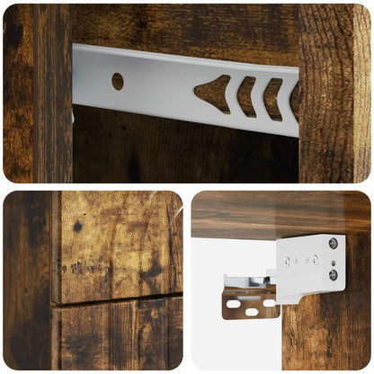 Mobiletto da notte a muro Rovere Fumo 33 x 34,5 x 40 cm
