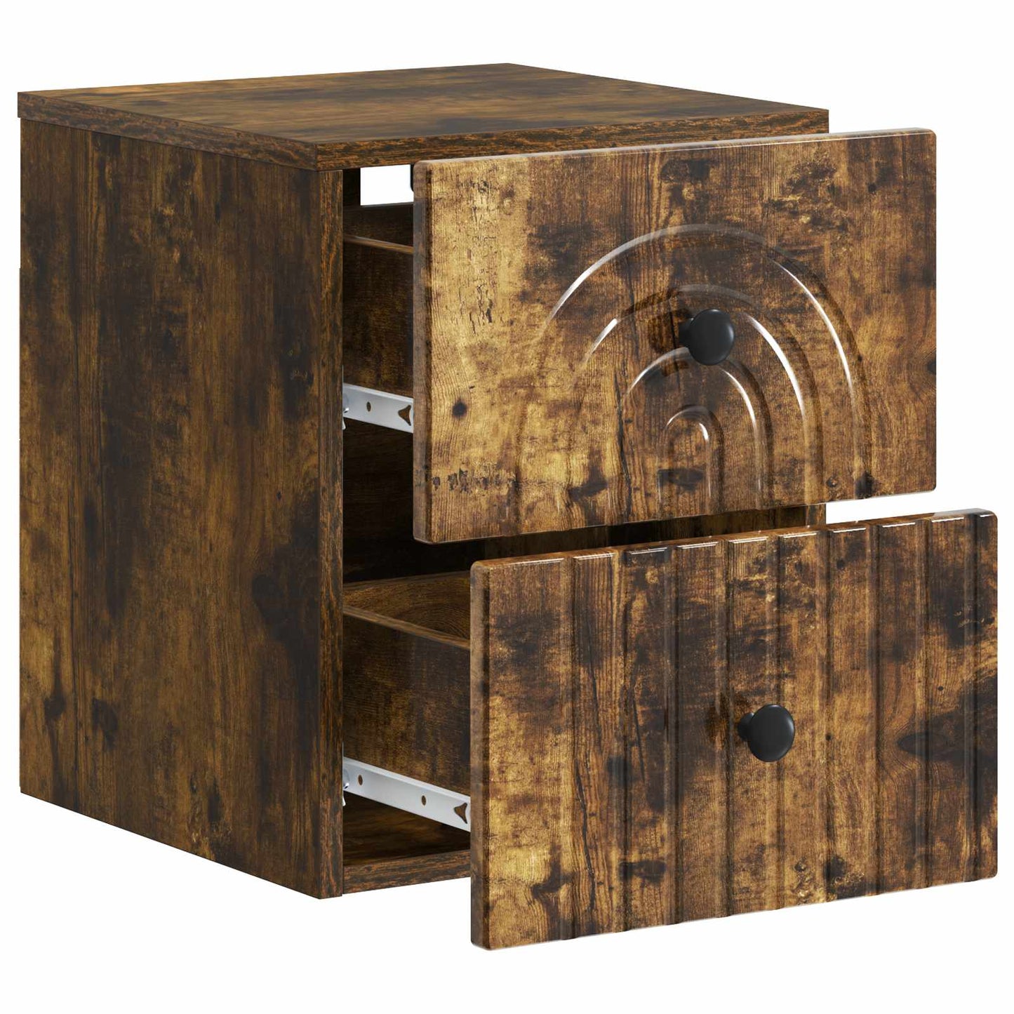 Mobiletto da notte a muro Rovere Fumo 33 x 34,5 x 40 cm