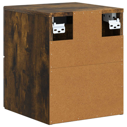 Mobiletto da notte a muro 2 pcs Rovere Fumo 33 x 34,5 x 40 cm | homemem39