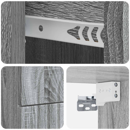 Mobiletto da notte a muro Grigio Sonoma 33 x 34,5 x 40 cm | homemem39