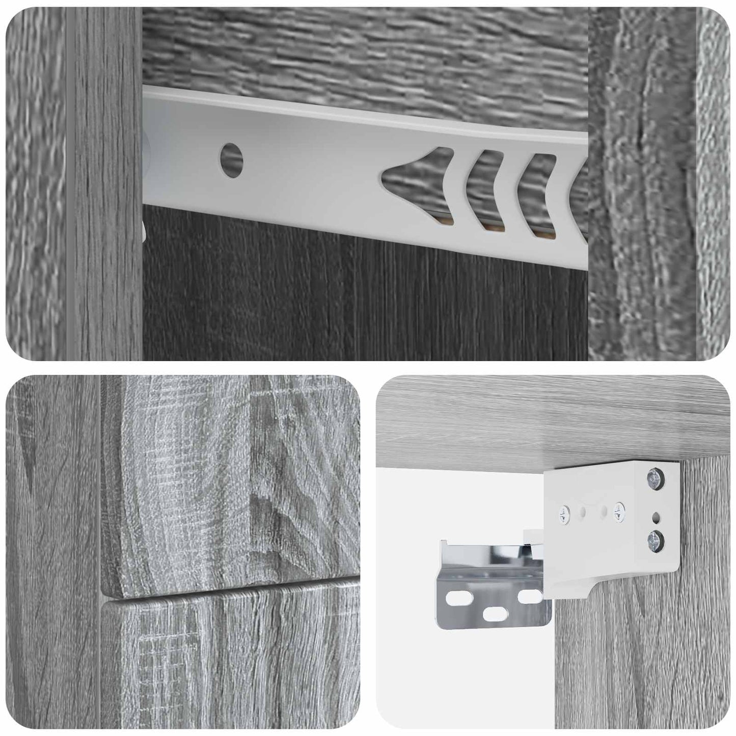 Mobiletto da notte a muro 2 pcs Grigio Sonoma 33 x 34,5 x 40 cm | homemem39