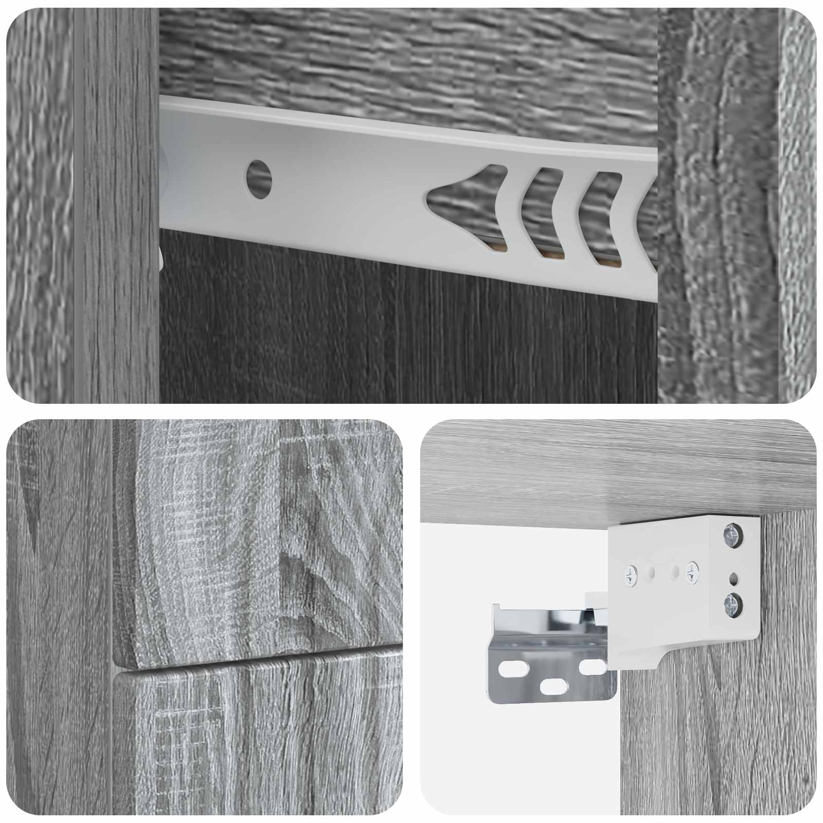 Mobiletto da notte a muro 2 pcs Grigio Sonoma 33 x 34,5 x 40 cm | homemem39