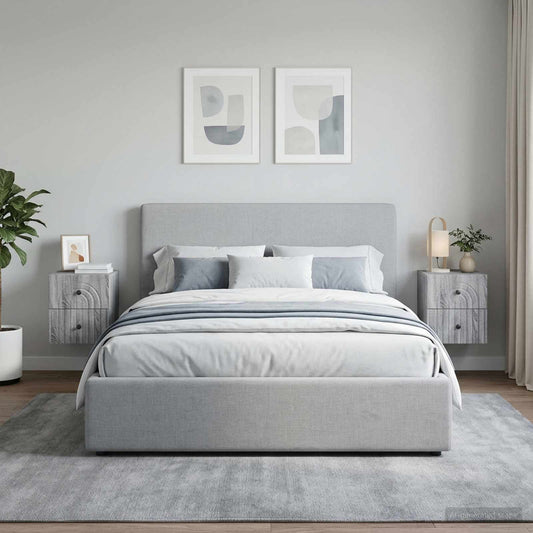 Mobiletto da notte a muro 2 pz Grigio Sonoma 33 x 34,5 x 40 cm
