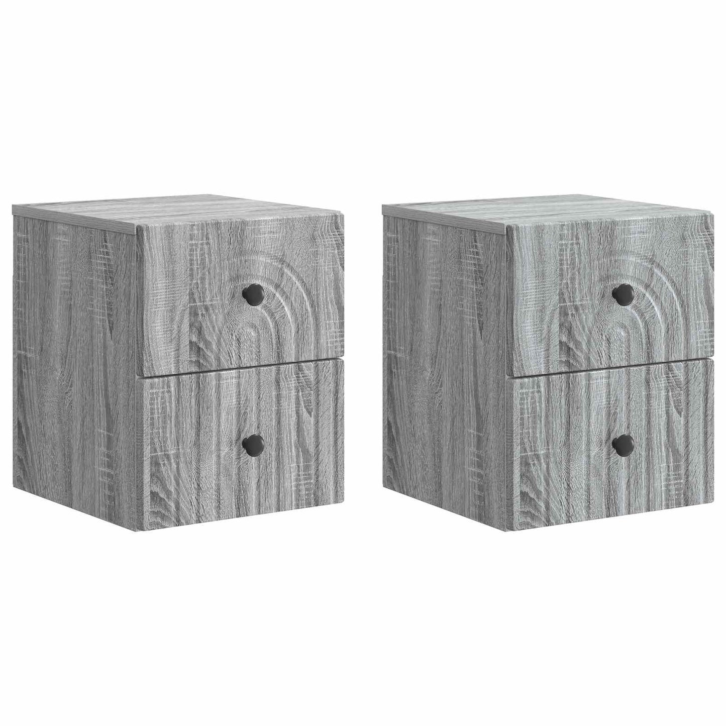 Mobiletto da notte a muro 2 pcs Grigio Sonoma 33 x 34,5 x 40 cm | homemem39