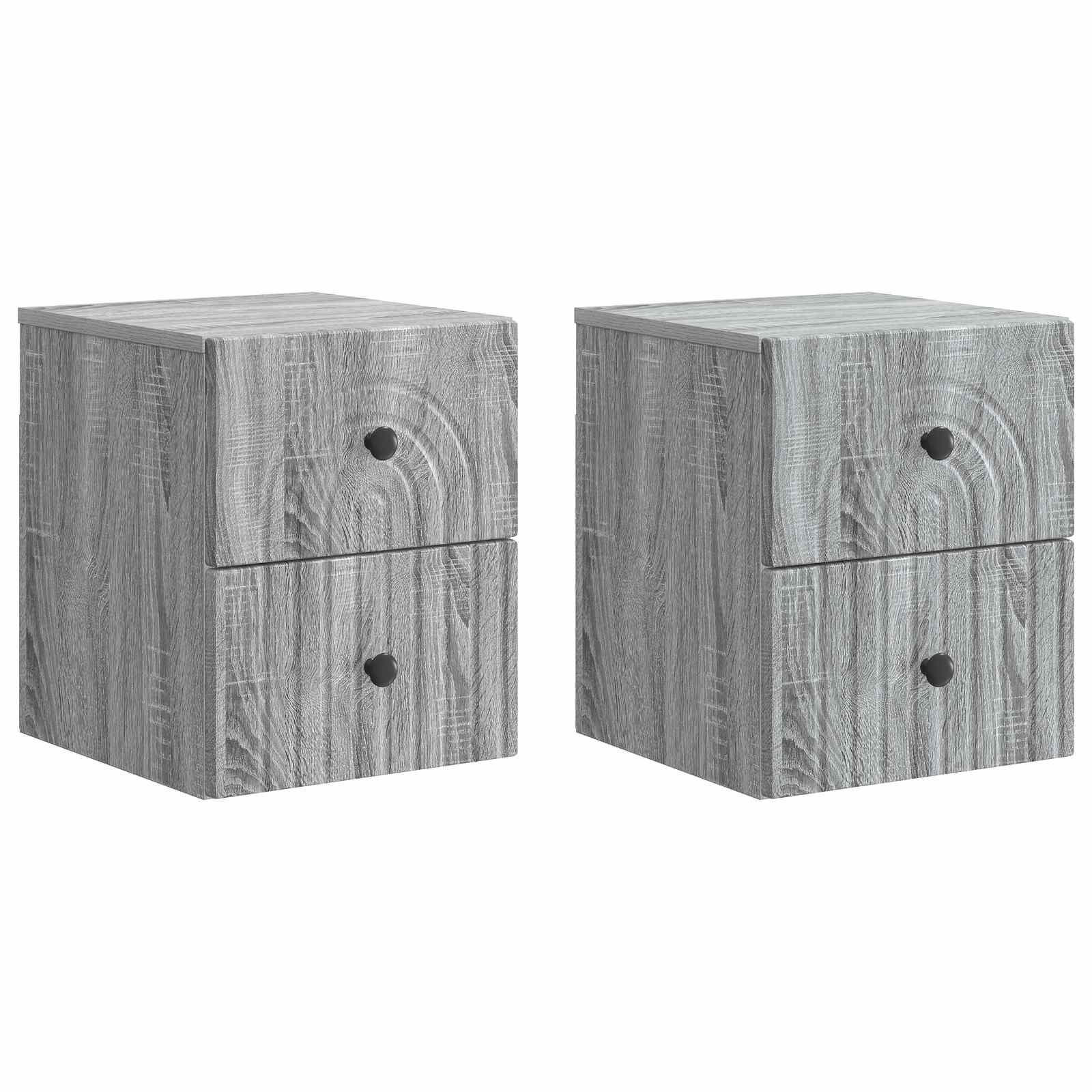 Mobiletto da notte a muro 2 pcs Grigio Sonoma 33 x 34,5 x 40 cm | homemem39