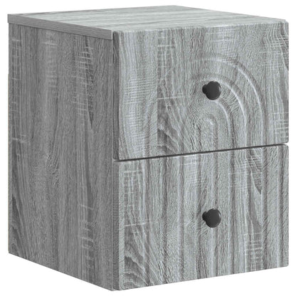Mobiletto da notte a muro 2 pcs Grigio Sonoma 33 x 34,5 x 40 cm | homemem39