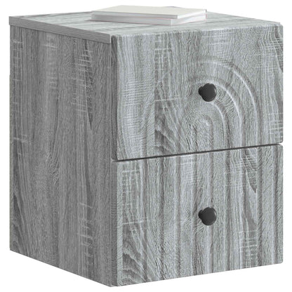 Mobiletto da notte a muro 2 pcs Grigio Sonoma 33 x 34,5 x 40 cm | homemem39