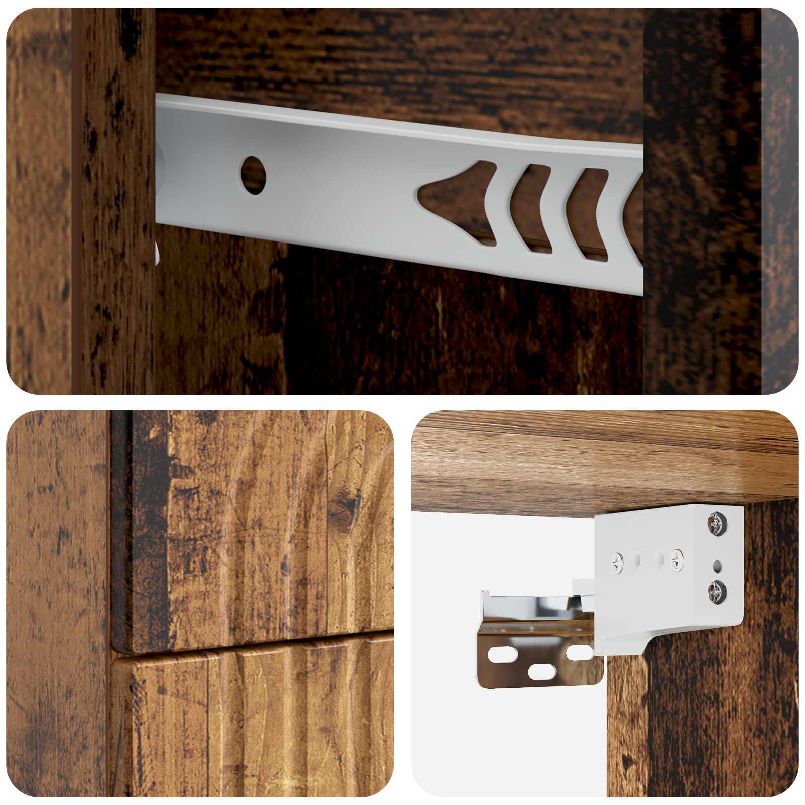 Mobiletto da notte a muro Legno antico 33 x 34,5 x 40 cm | homemem39