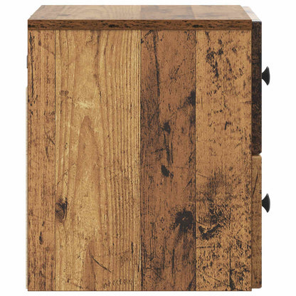 Mobiletto da notte a muro 2 pcs Legno antico 33 x 34,5 x 40 cm | homemem39