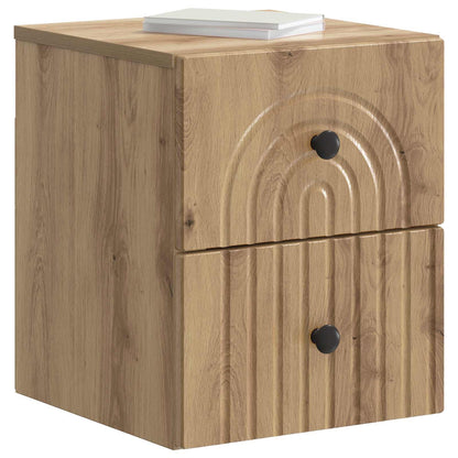 Mobiletto da notte a muro Rovere Artigianale 33 x 34,5 x 40 cm | homemem39