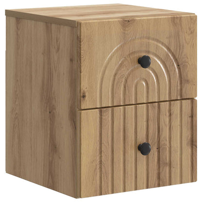 Mobiletto da notte a muro con cassetto 2 pcs Rovere Artigianale | homemem39