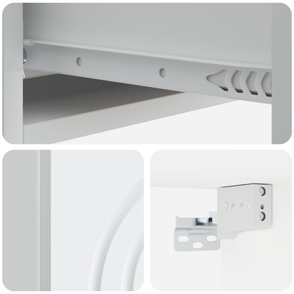 Tavolino da Parete Laterale Bianco 59 x 34,5 x 17 cm | homemem39