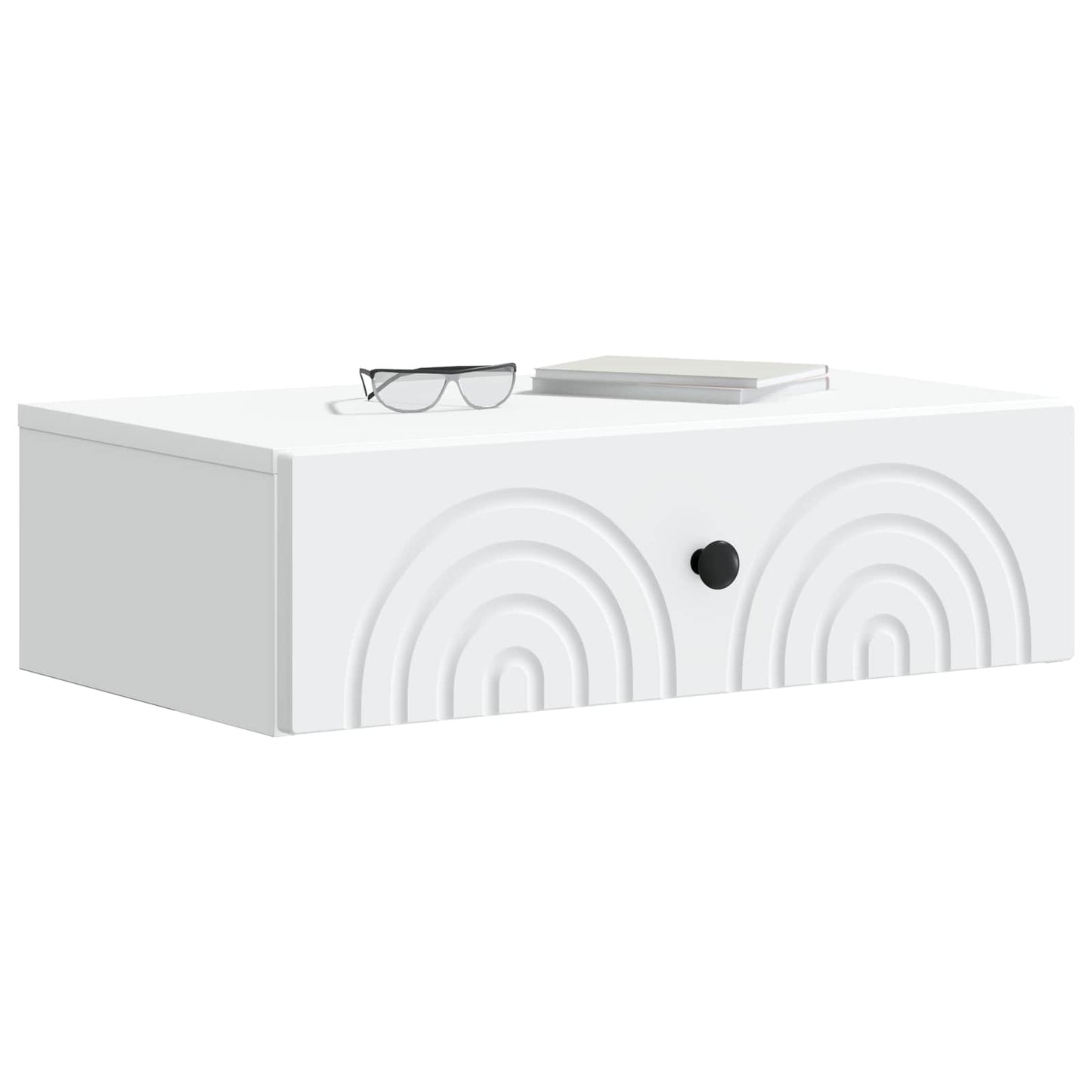 Tavolino da Parete Laterale Bianco 59 x 34,5 x 17 cm