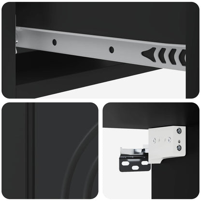 Tavolino da Parete Laterale Nero 59 x 34,5 x 17 cm | homemem39