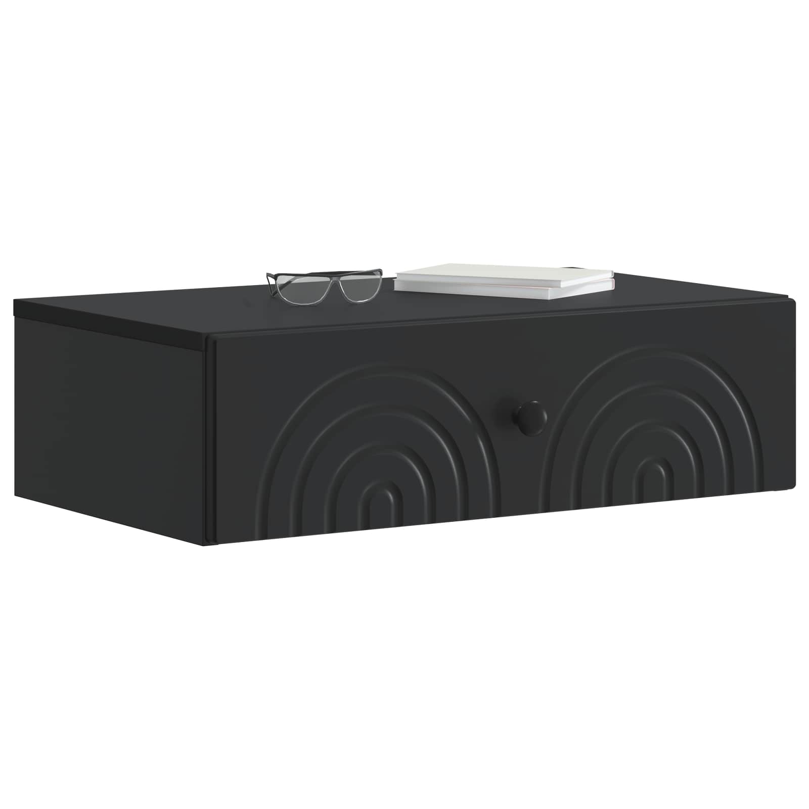 Tavolino da Parete Laterale Nero 59 x 34,5 x 17 cm | homemem39