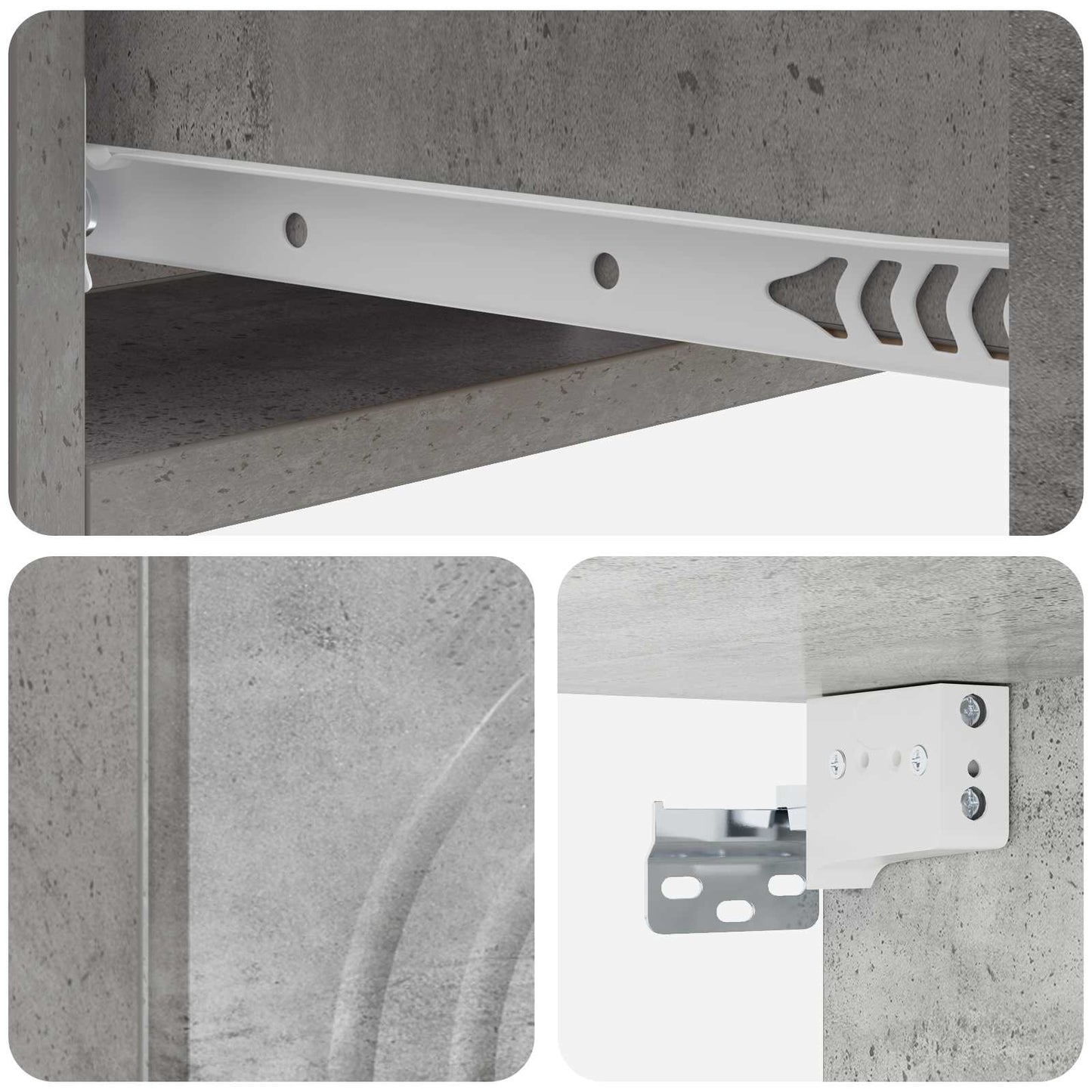 Tavolino da Parete Laterale Grigio Cemento 59 x 34,5 x 17 cm | homemem39