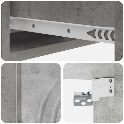 Tavolino da Parete Laterale Grigio Cemento 59 x 34,5 x 17 cm | homemem39
