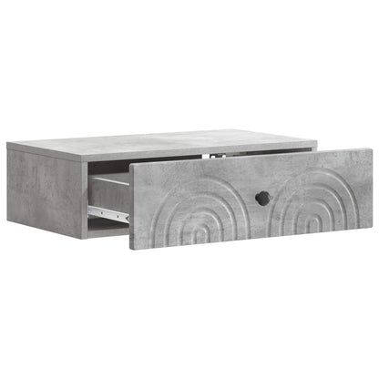 Tavolino da Parete Laterale Grigio Cemento 59 x 34,5 x 17 cm | homemem39