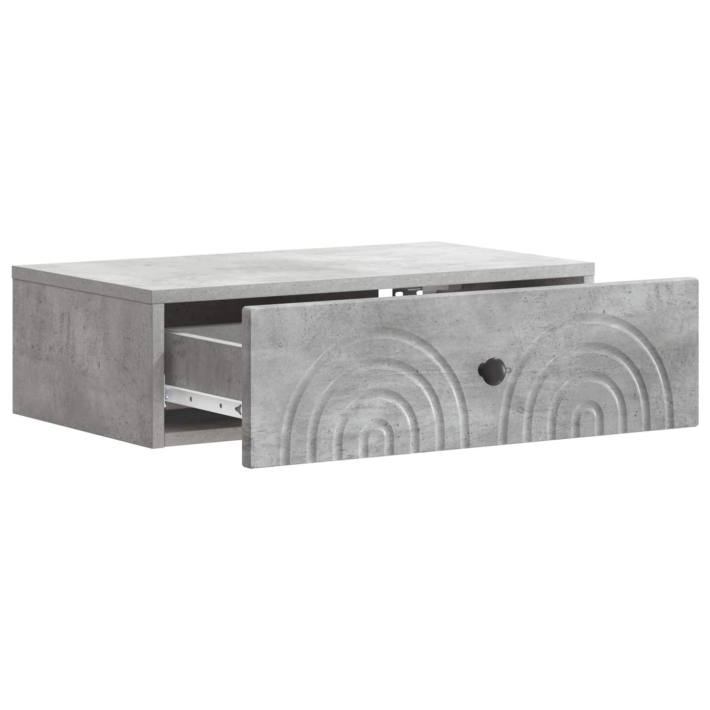 Tavolino da Parete Laterale Grigio Cemento 59 x 34,5 x 17 cm