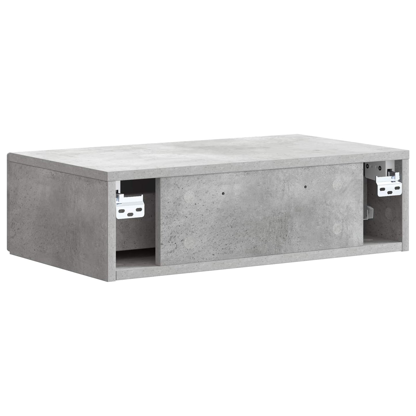 Tavolino da Parete Laterale Grigio Cemento 59 x 34,5 x 17 cm