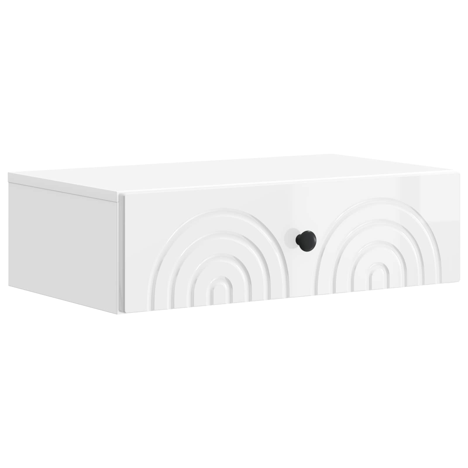 Tavolino da Parete Laterale Bianco Lucido 59 x 34,5 x 17 cm | homemem39