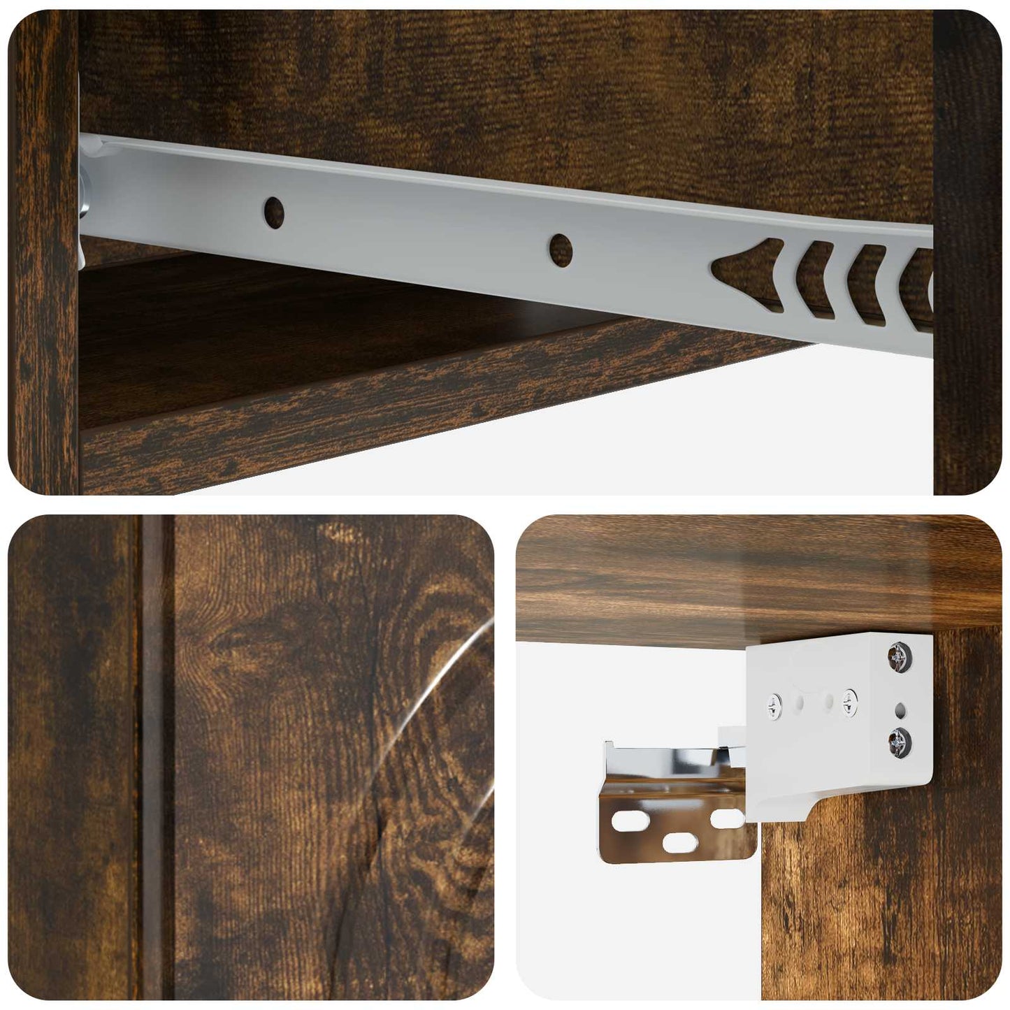 Tavolino da Parete Laterale Rovere Fumo 59 x 34,5 x 17 cm | homemem39