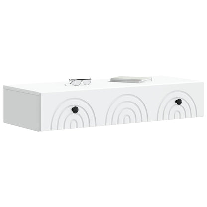 Tavolino da Parete Laterale Bianco 87,5 x 34,5 x 17 cm