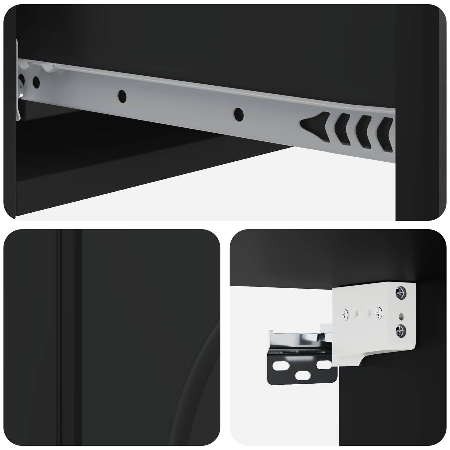 Tavolino da Parete Laterale Nero 87,5 x 34,5 x 17 cm | homemem39