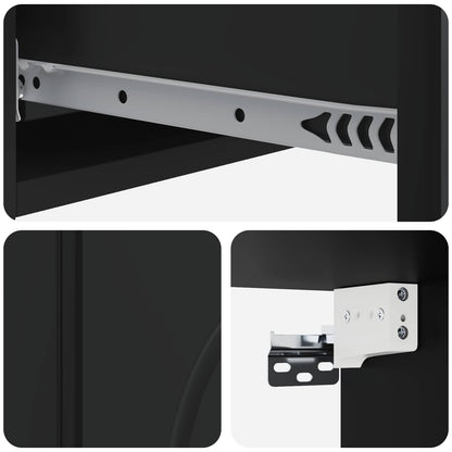 Tavolino da Parete Laterale Nero 87,5 x 34,5 x 17 cm