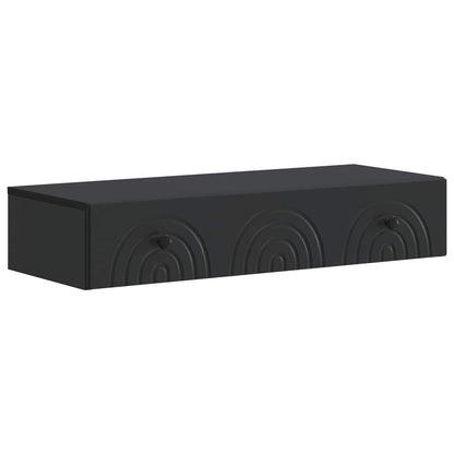 Tavolino da Parete Laterale Nero 87,5 x 34,5 x 17 cm