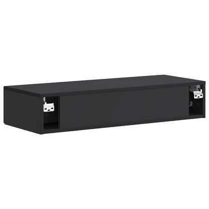 Tavolino da Parete Laterale Nero 87,5 x 34,5 x 17 cm | homemem39