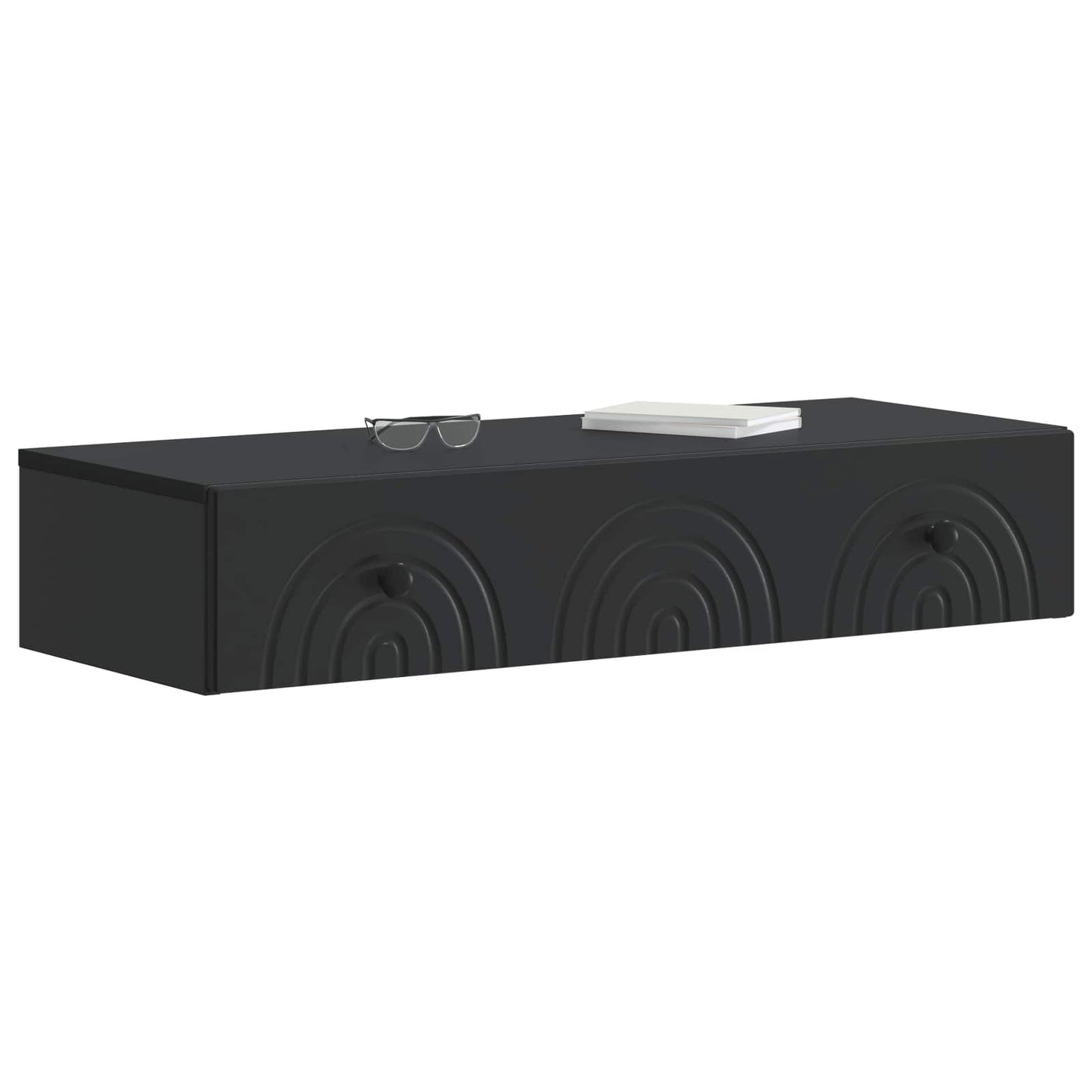 Tavolino da Parete Laterale Nero 87,5 x 34,5 x 17 cm