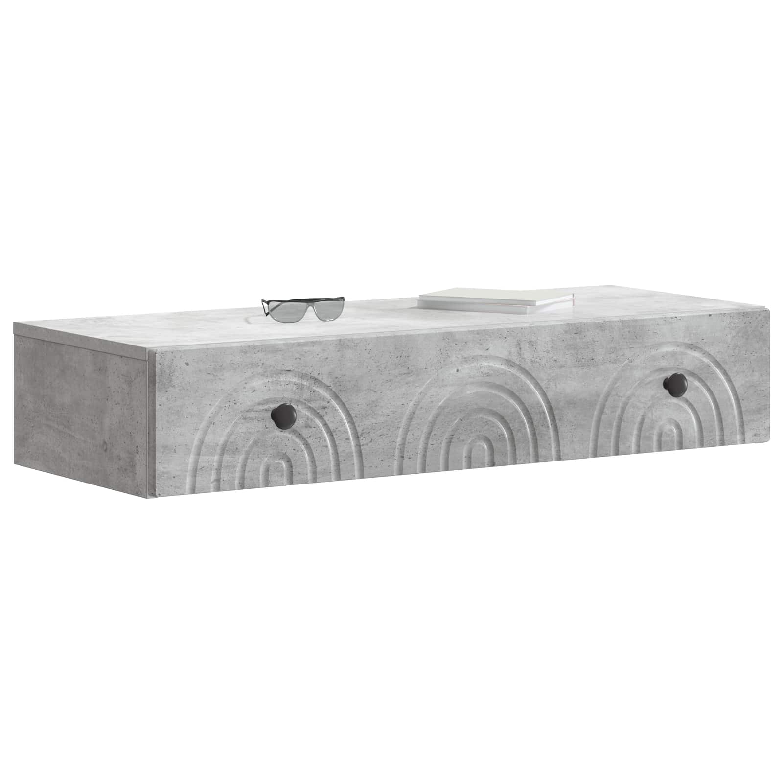 Tavolino da Parete Laterale Grigio Cemento 87,5 x 34,5 x 17 cm | homemem39
