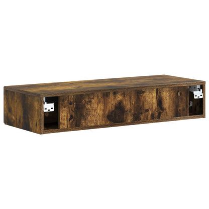 Tavolino da Parete Laterale Rovere Fumo 87,5 x 34,5 x 17 cm