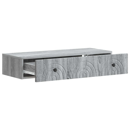 Tavolino da Parete Laterale Grigio Sonoma 87,5 x 34,5 x 17 cm | homemem39