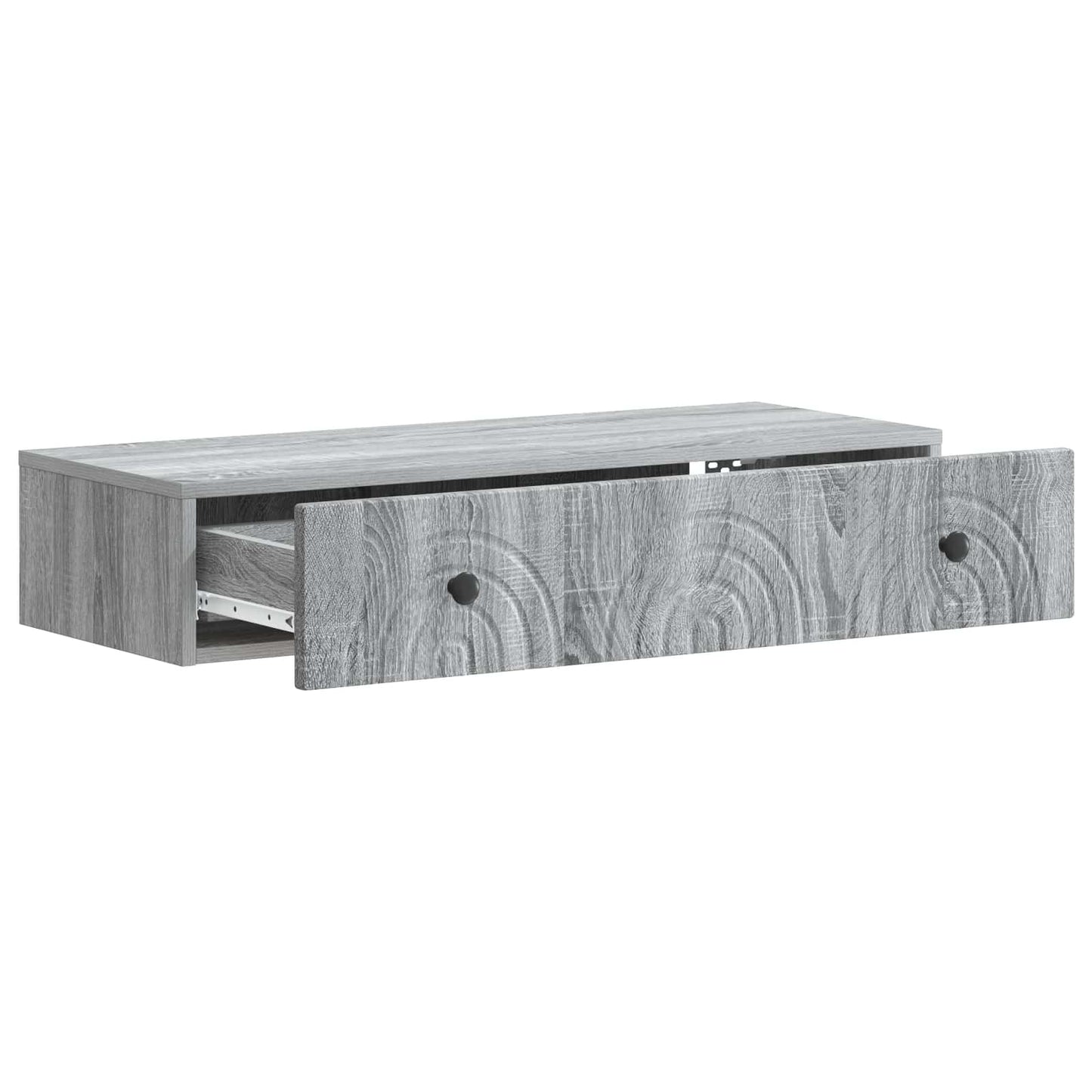 Tavolino da Parete Laterale Grigio Sonoma 87,5 x 34,5 x 17 cm