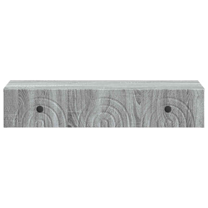 Tavolino da Parete Laterale Grigio Sonoma 87,5 x 34,5 x 17 cm