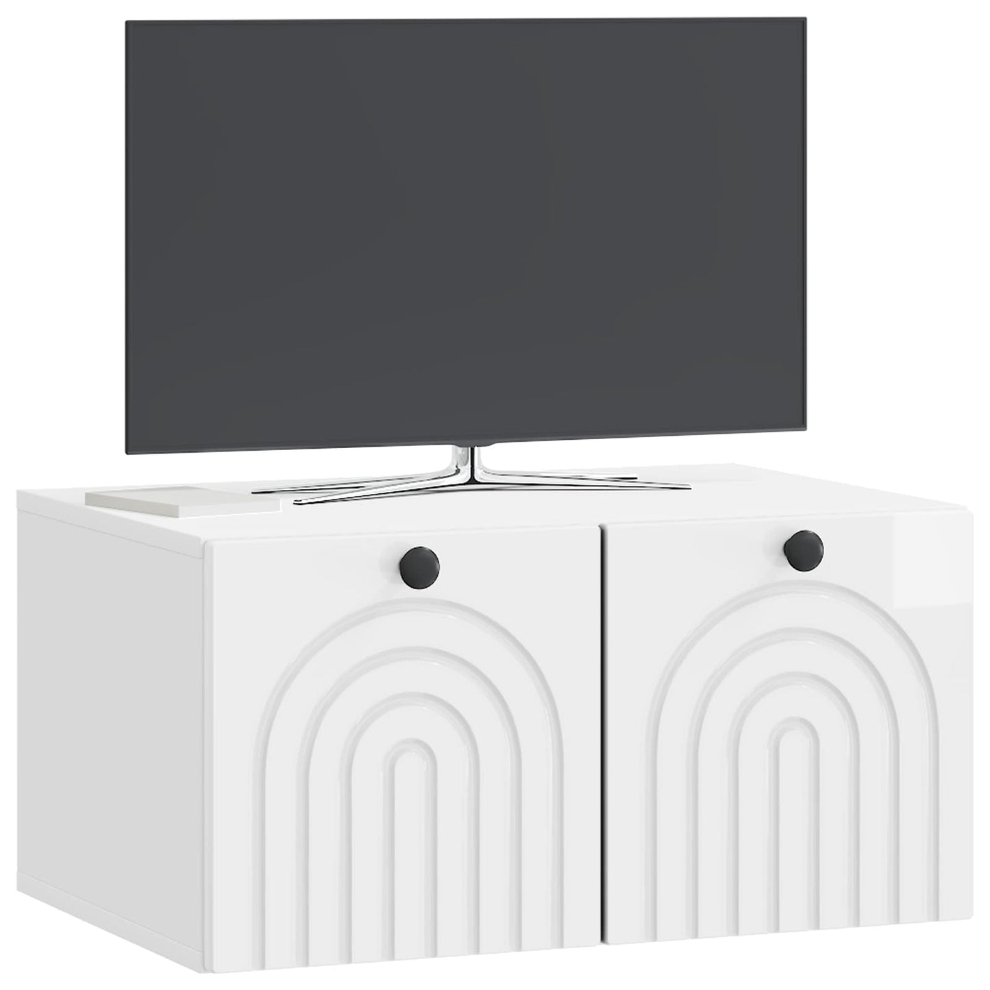 Mobile Porta TV da Muro Bianco Lucido 59,5 x 41 x 30 cm