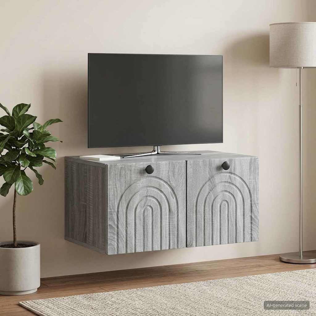 Mobile Porta TV da Muro Grigio Sonoma 59,5 x 41 x 30 cm
