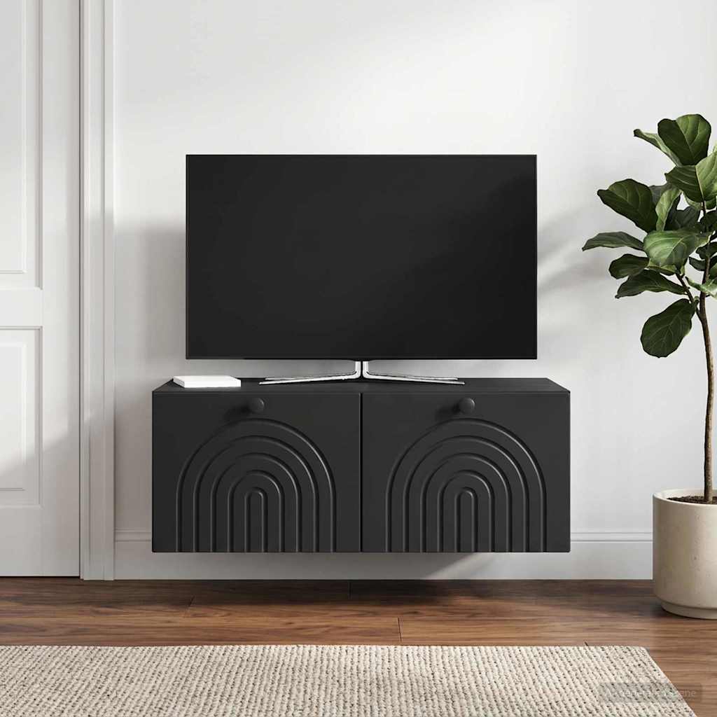 Mobile Porta TV da Muro Nero 78,5 x 41 x 30 cm