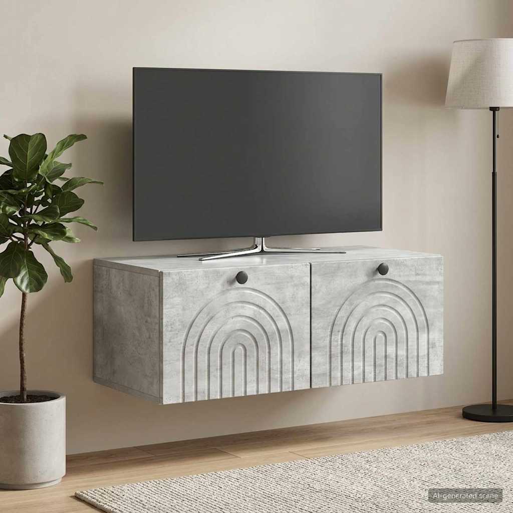 Mobile Porta TV da Muro Grigio Cemento 78,5 x 41 x 30 cm