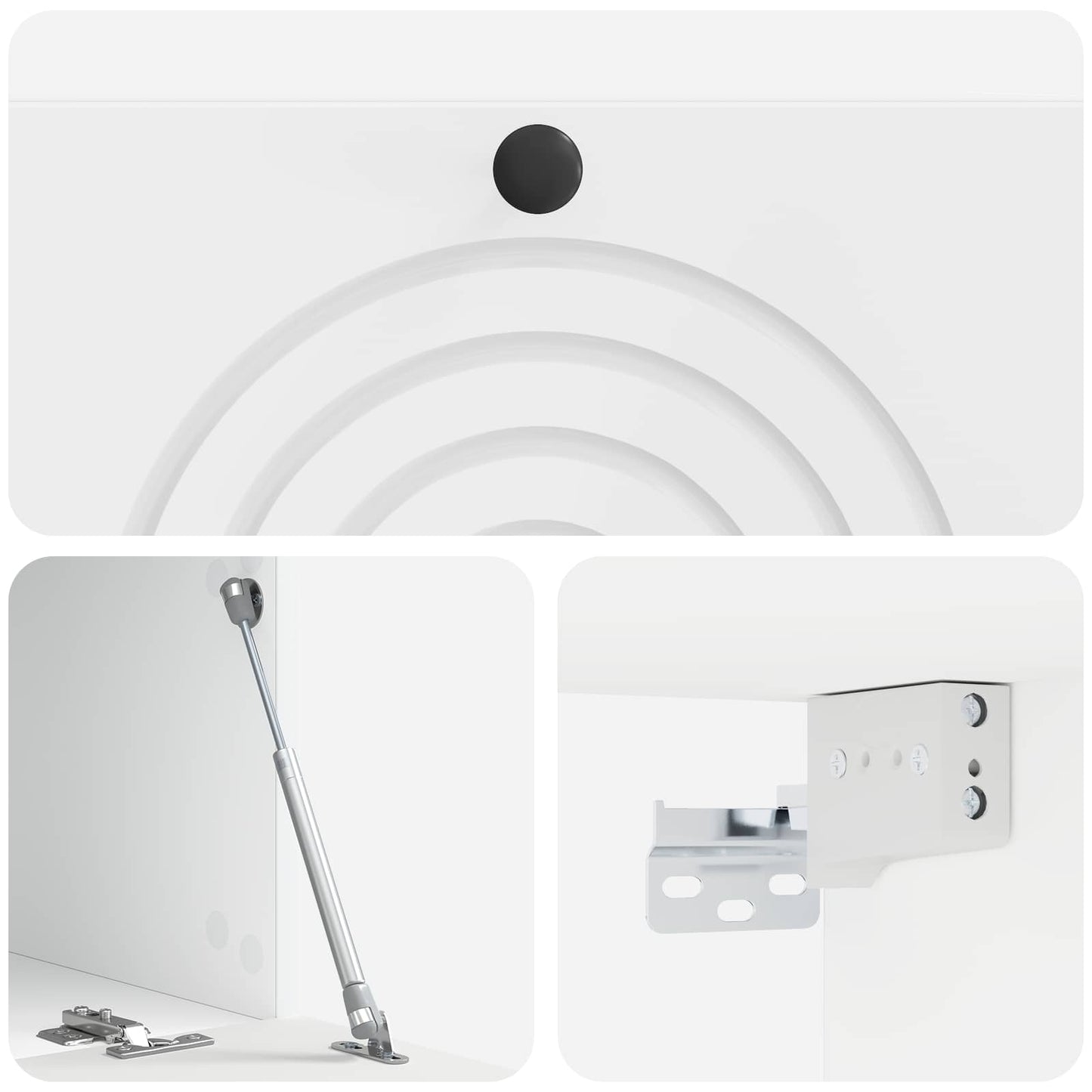 Mobile Porta TV da Muro Bianco Lucido 78,5 x 41 x 30 cm | homemem39