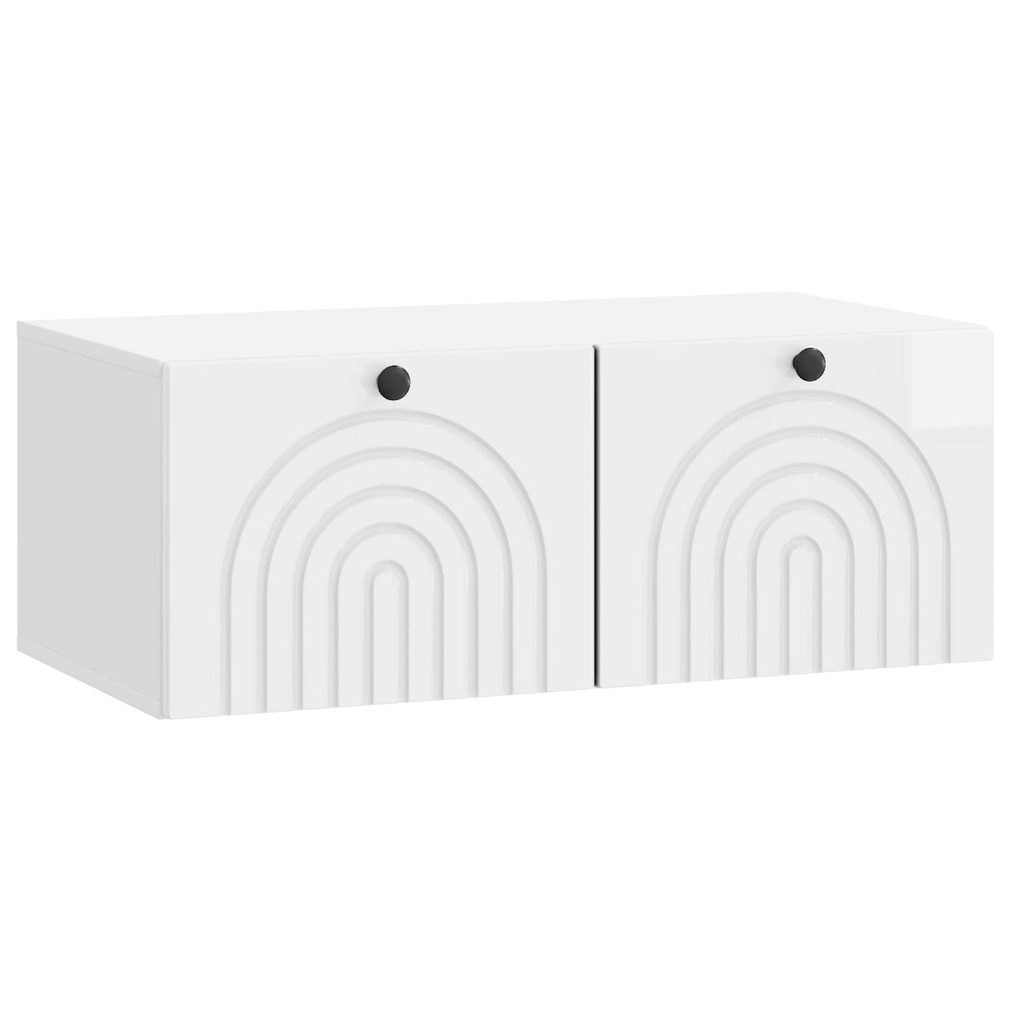 Mobile Porta TV da Muro Bianco Lucido 78,5 x 41 x 30 cm | homemem39